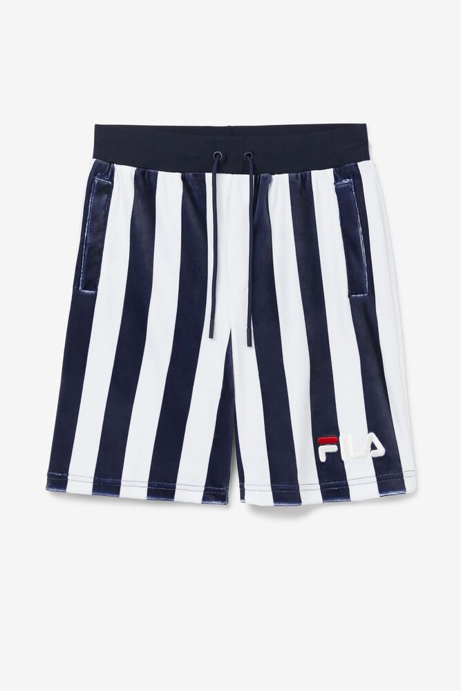 Fila Shorts Herre Marineblå/Hvite Grid Velour 061945-ZDU